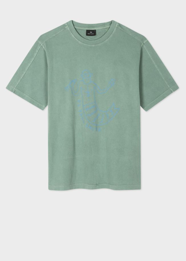 Mens Paul Smith T-Shirts | Cotton 'Merman' T-Shirt Teal
