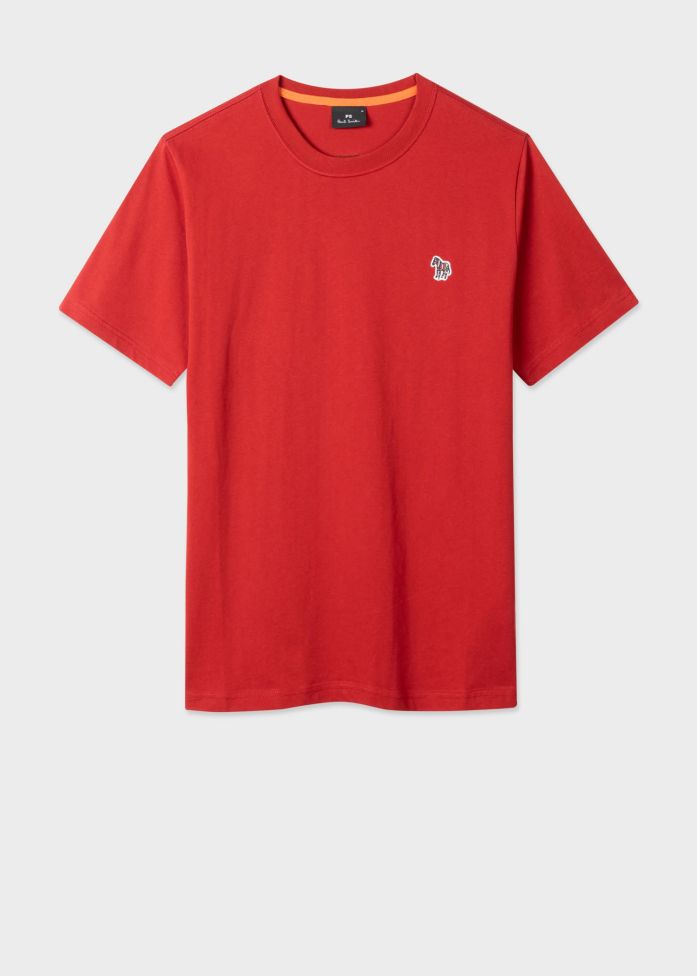 Mens Paul Smith T-Shirts | Cotton Zebra Logo T-Shirt Red